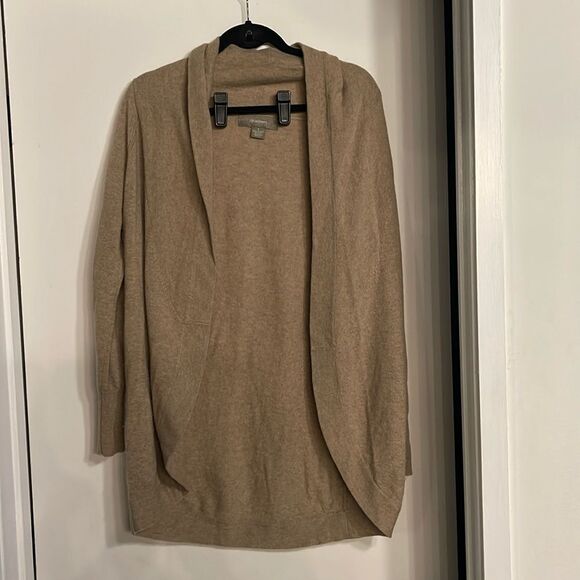 PLY Women’s 100% Cashmere Cardigan Sweater Oatmeal Small  Smoke Free Home. - Picture 1 of 6
